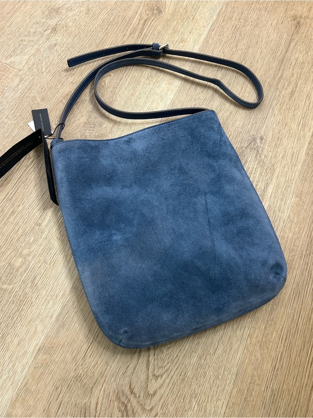 NWT Banana Republic 100% Cowhide Leather Blue Suede Crossbody Bag
